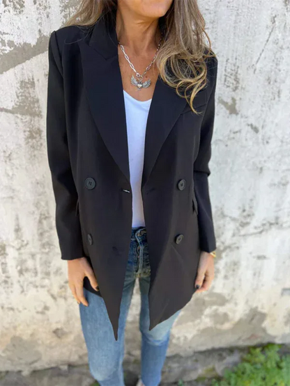 Women Long Sleeve Blazer - Stylish Solid Colour Blazer for Comfort and Fashion - Shello's Creative Boutique