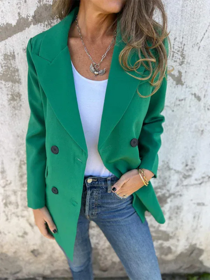 Women Long Sleeve Blazer - Stylish Solid Colour Blazer for Comfort and Fashion - Shello's Creative Boutique