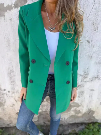 Women Long Sleeve Blazer - Stylish Solid Colour Blazer for Comfort and Fashion - Shello's Creative Boutique