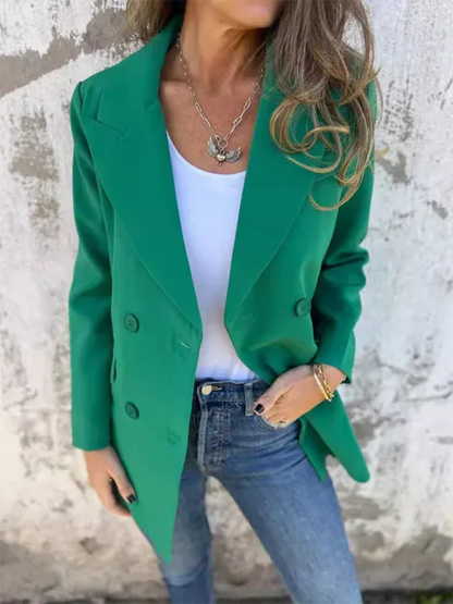 Women Long Sleeve Blazer - Stylish Solid Colour Blazer for Comfort and Fashion - Shello's Creative Boutique