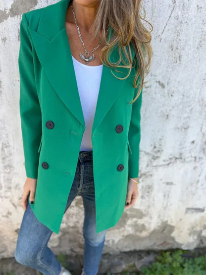 Women Long Sleeve Blazer - Stylish Solid Colour Blazer for Comfort and Fashion - Shello's Creative Boutique