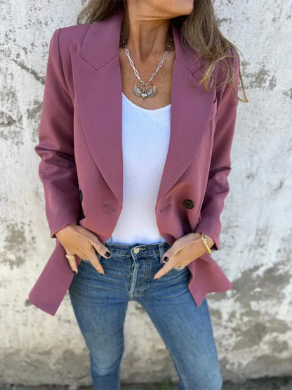 Women Long Sleeve Blazer - Stylish Solid Colour Blazer for Comfort and Fashion - Shello's Creative Boutique