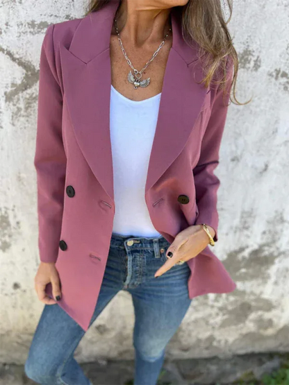 Women Long Sleeve Blazer - Stylish Solid Colour Blazer for Comfort and Fashion - Shello's Creative Boutique