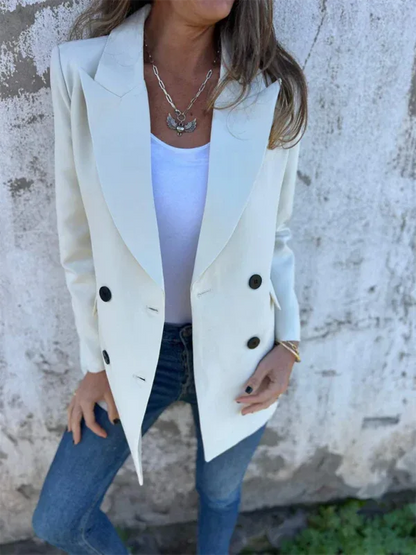 Women Long Sleeve Blazer - Stylish Solid Colour Blazer for Comfort and Fashion - Shello's Creative Boutique
