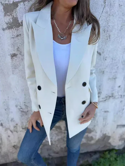 Women Long Sleeve Blazer - Stylish Solid Colour Blazer for Comfort and Fashion - Shello's Creative Boutique