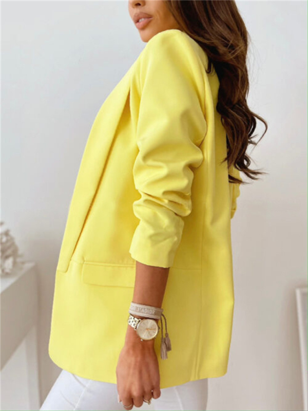 Women's New Solid Color Small Suit Long Sleeve Top Shello's Creative Boutique