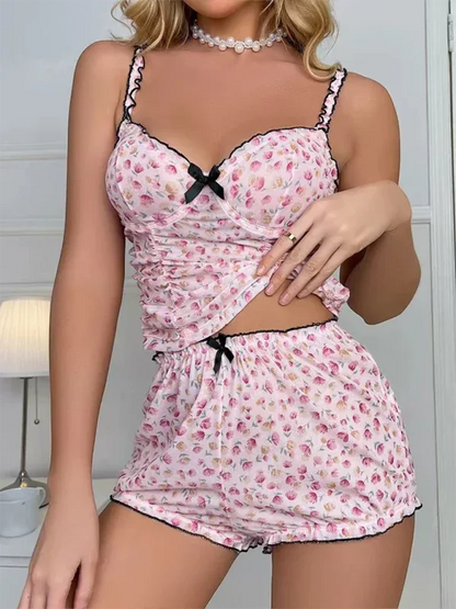 Halloween Erotic Lingerie Set with Ruffles - Sexy Low-Cut Homewear for Christmas - Shello's Creative Boutique