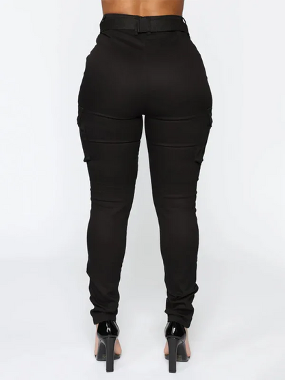 Workwear Stretch Pants with Belt for Ultimate Comfort and Versatility - Shello's Creative Boutique