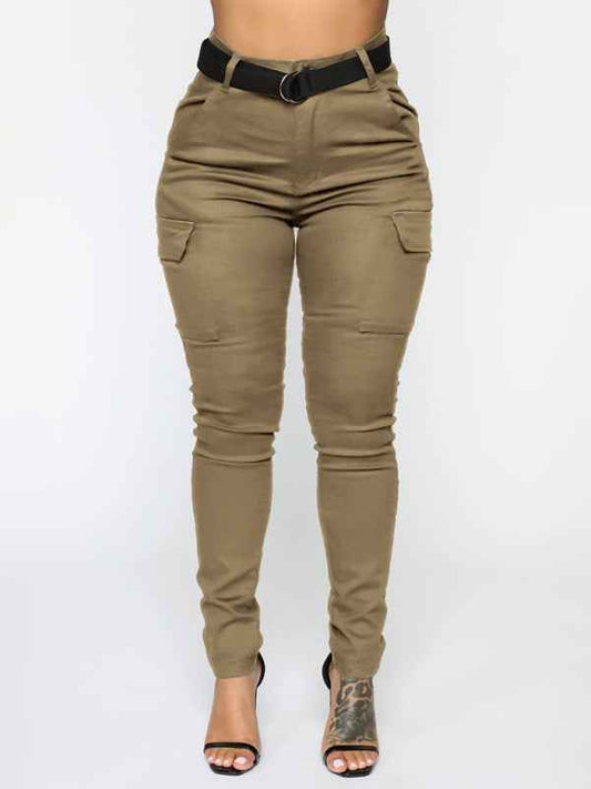Workwear Stretch Pants with Belt—Comfortable and Versatile