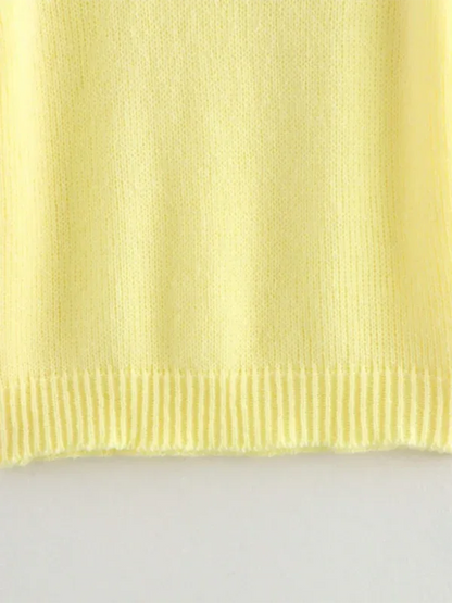 Yellow Knit Sweater Vest – Brighten Your Wardrobe with Effortless Style - Shello's Creative Boutique