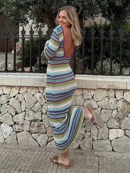 Striped Knit Dress – Effortless Elegance for the Modern Wardrobe - Shello's Creative Boutique