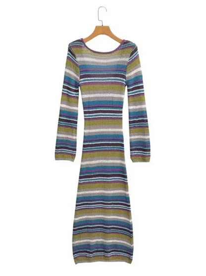 Striped Knit Dress – Effortless Elegance for the Modern Wardrobe - Shello's Creative Boutique