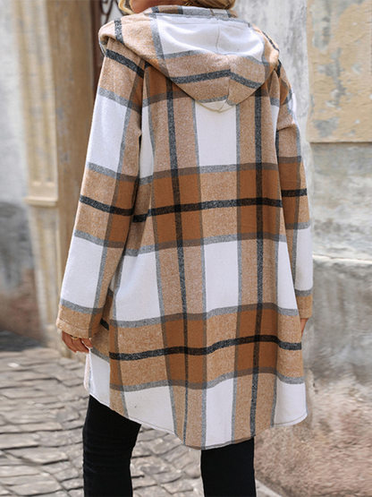 Retro Classic Plaid Long Jacket – Effortless Charm and Comfort