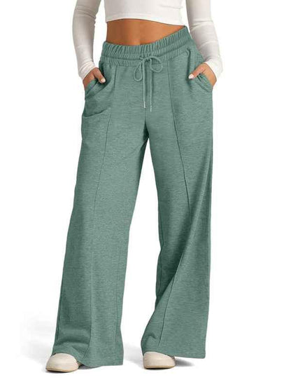 Women's Tie-Dye Wide Leg Pants - Casual Waisted Fashion for Effortless Style - Shello's Creative Boutique