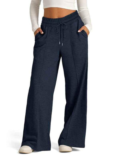 Women's Tie-Dye Wide Leg Pants - Casual Waisted Fashion for Effortless Style - Shello's Creative Boutique