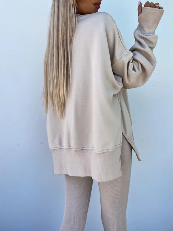 New style casual tight pants loose sweater suit two piece set Shello's Creative Boutique