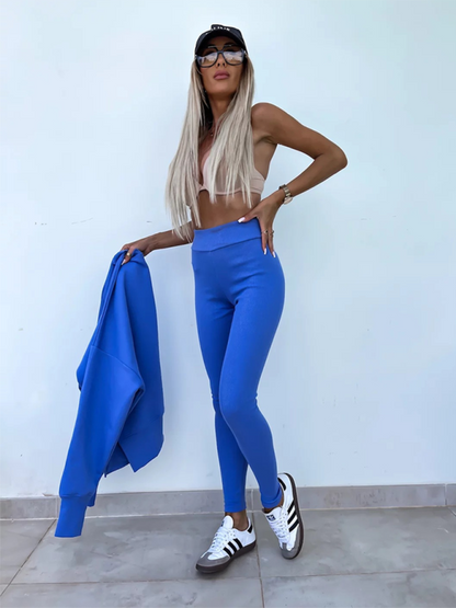 New style casual tight pants loose sweater suit two piece set Shello's Creative Boutique