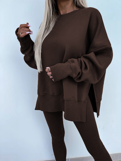 New style casual tight pants loose sweater suit two piece set Shello's Creative Boutique