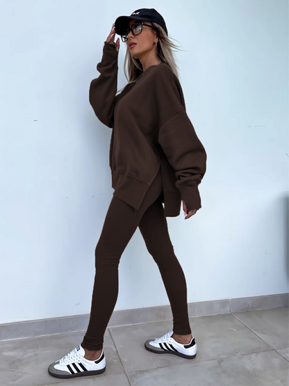 New style casual tight pants loose sweater suit two piece set Shello's Creative Boutique