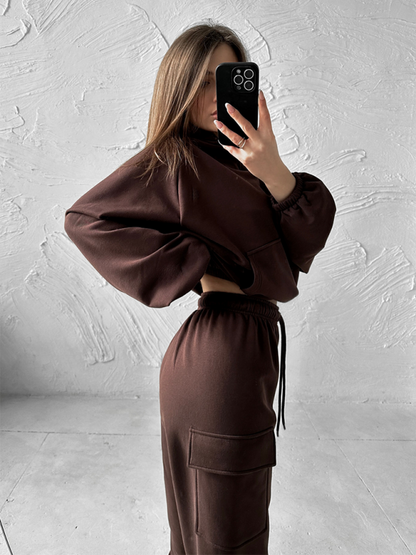 Ladies New Fashion Sports Casual Sweater Set