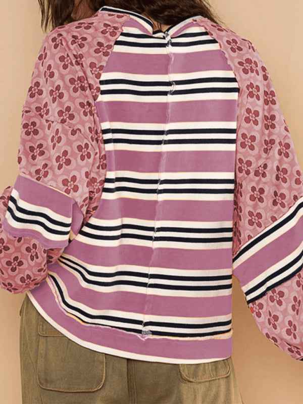 Women's Casual Colorblocking Printed Sweatshirt – Bold Style with Everyday Comfort