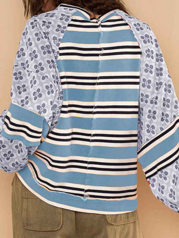 Women's Casual Colorblocking Printed Sweatshirt – Bold Style with Everyday Comfort