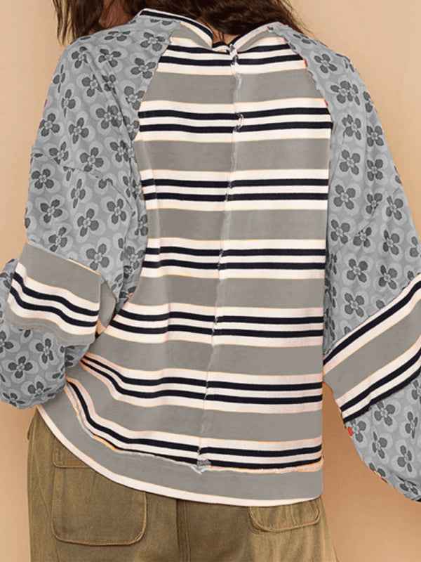 Women's Casual Colorblocking Printed Sweatshirt – Bold Style with Everyday Comfort