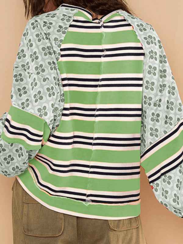 Women's Casual Colorblocking Printed Sweatshirt – Bold Style with Everyday Comfort
