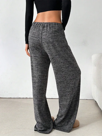 Casual Striped Drawstring Pants – Effortless Comfort with Rubber Band Waist and Straight Leg Design - Shello's Creative Boutique