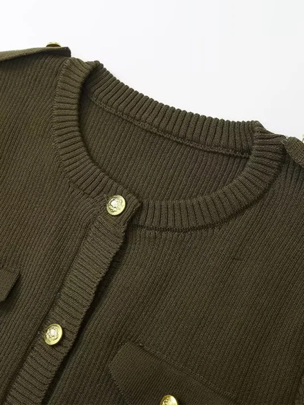 Dark Green Knit Short Sleeve Dress Shello's Creative Boutique