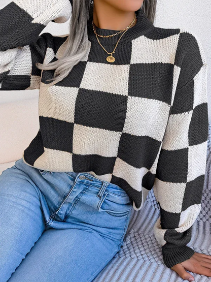 Women's Color Collision Knit Sweater – Stylish Street Fashion Redefined - Shello's Creative Boutique