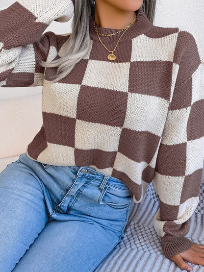 Women's Color Collision Knit Sweater – Stylish Street Fashion Redefined - Shello's Creative Boutique