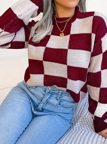 Women's Color Collision Knit Sweater – Stylish Street Fashion Redefined - Shello's Creative Boutique