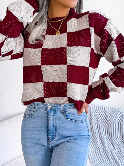 Women's Color Collision Knit Sweater – Stylish Street Fashion Redefined - Shello's Creative Boutique
