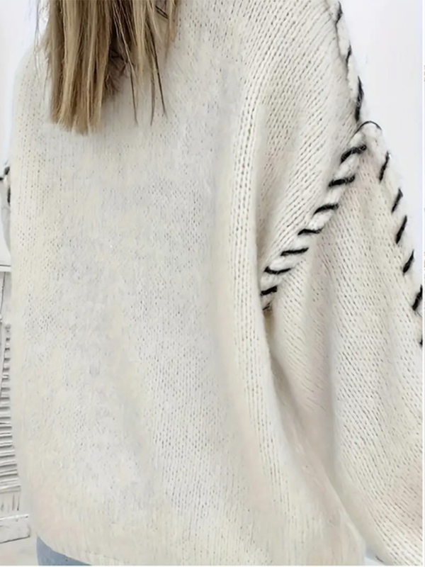 Women's Solid Color Knitted Pullover Sweater – Your Perfect Blend of Style and Comfort