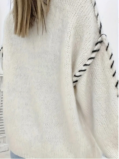 Women's Solid Color Knitted Pullover Sweater – Your Perfect Blend of Style and Comfort