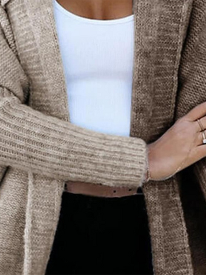 Eprolo Women's Fashion Open Cardigan Hooded Loose Knitted Sweater – Chic Comfort for Your Daily Wardrobe!