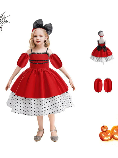 Girls Polka Dot Princess Costume Dress – A Magical Look for Festive Fun - Shello's Creative Boutique