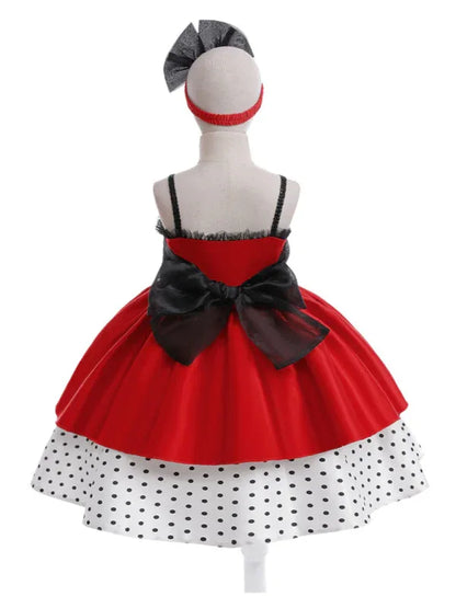 Girls Polka Dot Princess Costume Dress – A Magical Look for Festive Fun - Shello's Creative Boutique
