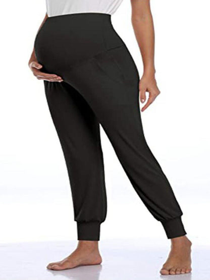 Maternity wear solid color casual pocket belly trousers Shello's Creative Boutique