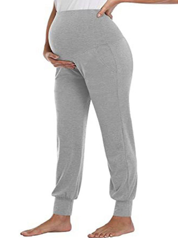 Maternity wear solid color casual pocket belly trousers Shello's Creative Boutique
