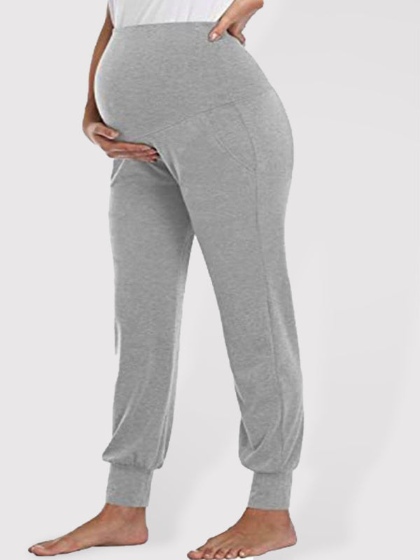 Maternity wear solid color casual pocket belly trousers Shello's Creative Boutique