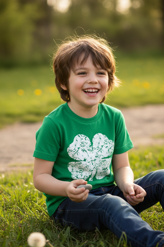 Kids' Green Clover T-Shirt lifestyle
