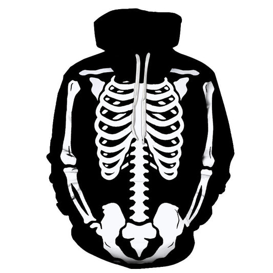 Men's Skeleton Print Lightweight Knit Hoodie Shello's Creative Boutique