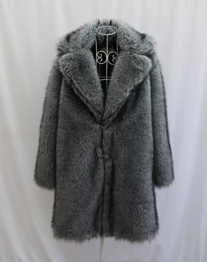 Men's Faux Fur Long Coat - Winter Trench Coat Plus Size - Shello's Creative Boutique
