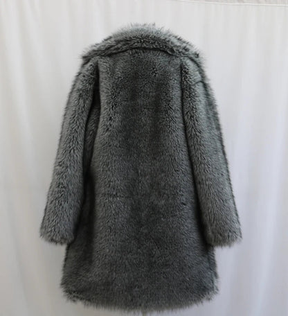 Men's Faux Fur Long Coat - Winter Trench Coat Plus Size - Shello's Creative Boutique