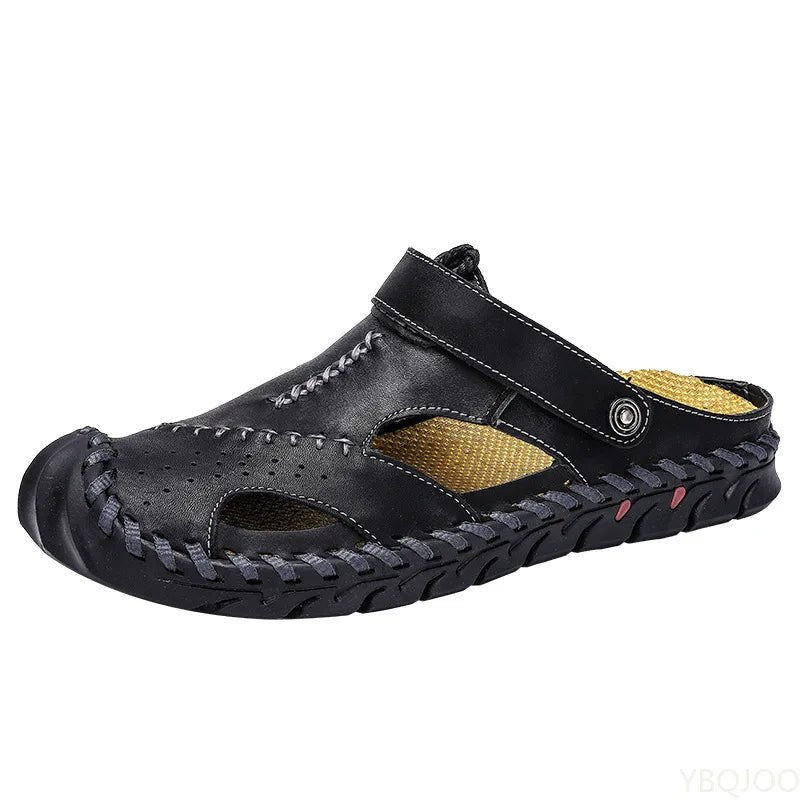 Men's Genuine Leather Sandals - Breathable Beach & Sports Sandals - Shello's Creative Boutique
