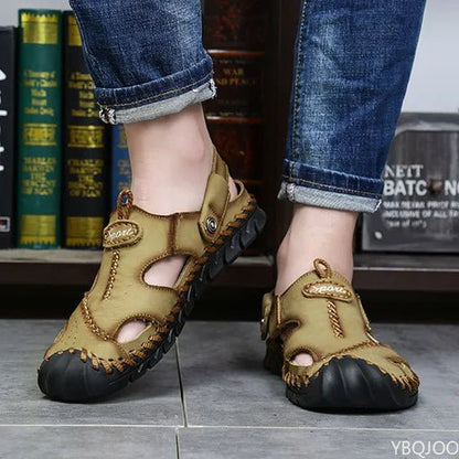 Men's Genuine Leather Sandals - Breathable Beach & Sports Sandals - Shello's Creative Boutique