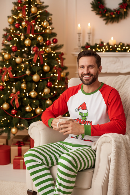 Men's Grinch Christmas Pyjama lifestyle