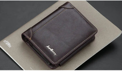Men's PU Leather Zipper Wallet with Card Holder & Coin Pocket - Shello's Creative Boutique